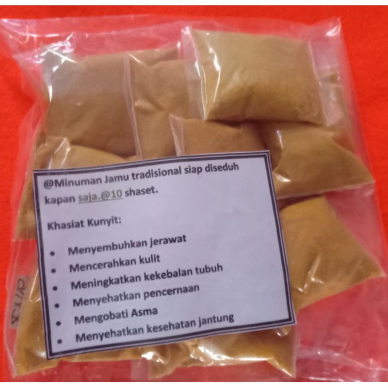 

Minuman jamu tradisional KUNYIT 25.000,-(10sashet)