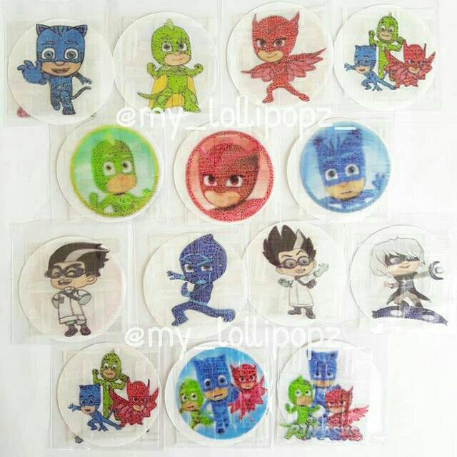 

Edible Rice Paper Tema PJ MASKS untuk nasi bekal/bento, AMAN DIMAKAN