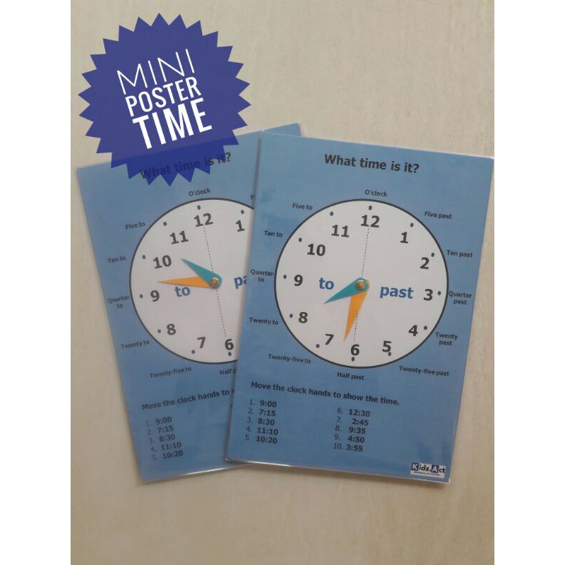 Jual Mini Poster TIME What time is it? (poster edukasi / poster