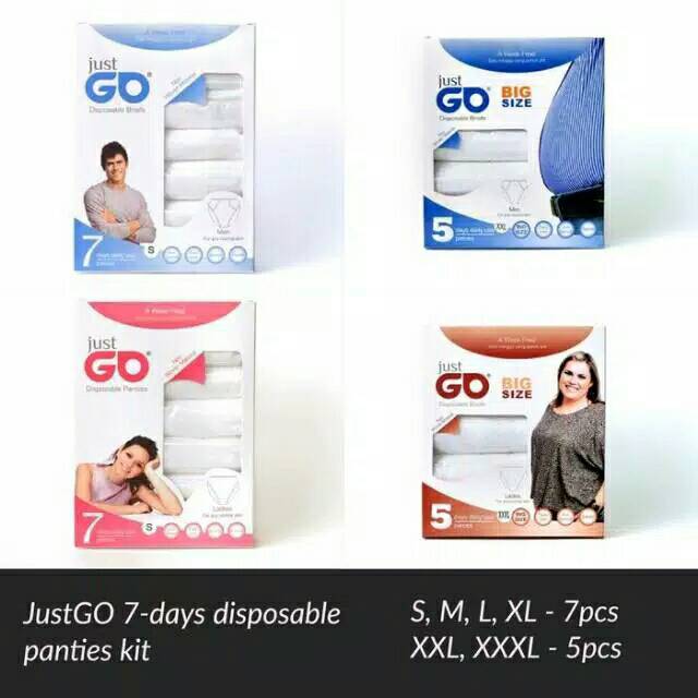 Celana Dalam / CD Kertas Sekali Pakai Just Go Disposable Panties -GOsend Ready