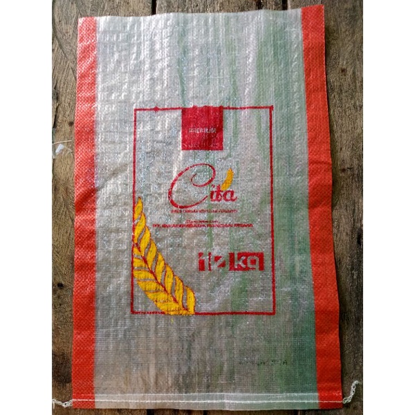 Karung beras 10kg Transparan- Sablon 2 Warna - BARU