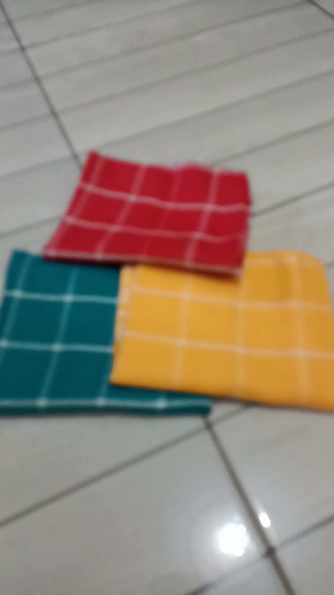 Murah 3pc Lap Piring Kotak / Serbet / Lap Piring Warna Terang