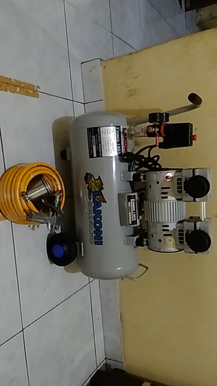 Kompresor Lakoni Fresco 130x Oilless +spraygun F75+selang 10metera
