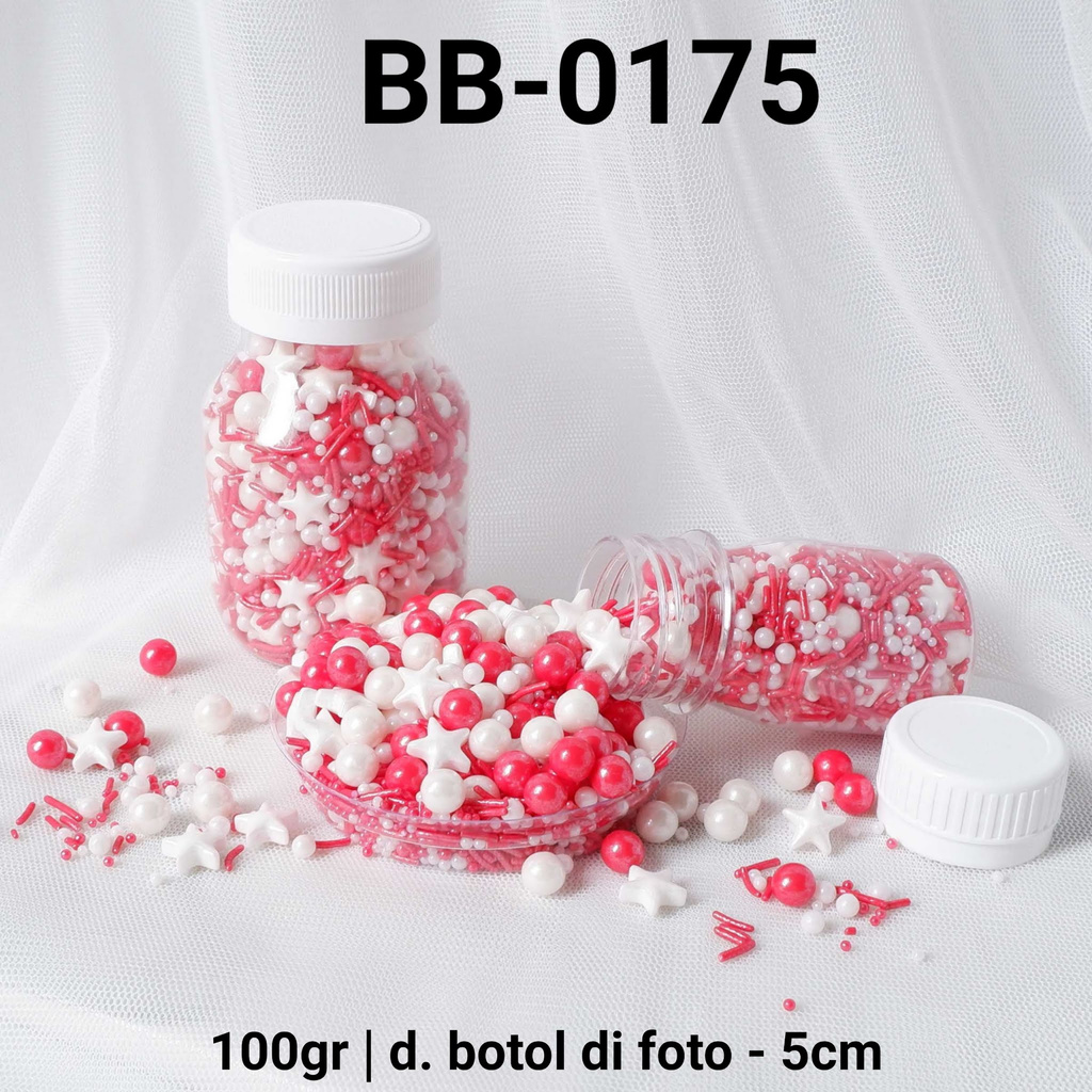 

BB-0175 Sprinkles sprinkle springkel 100gr 100 gram mix merah putih yamama baking grosir murah sprinkles cake dekorasi mutiara trimit decoration story sprinklestory sprinklesstory sprinkle story yamama baking