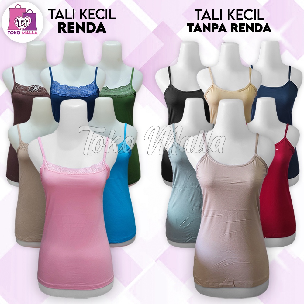 Camisol PREMIUM Tanktop Renda Tali Kecil, Tanktop Wanita Camisol Tali Kecil Camisole slim Ready stok