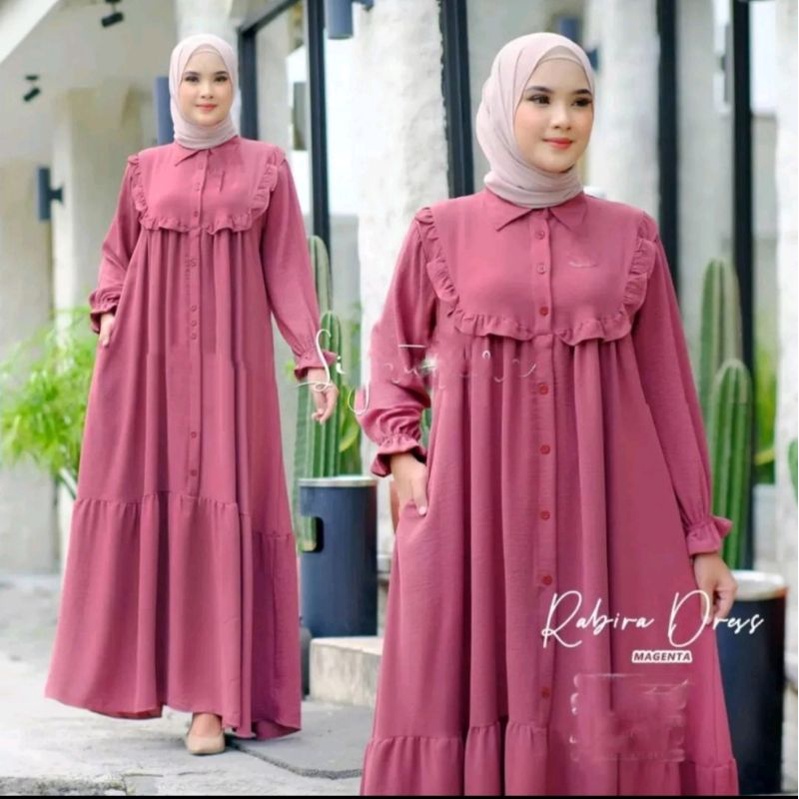 RABIRA DRESS GAMIS CRINKLE AIRFLOW DRESS WANITA TERBARU TERLARIS 2022 GAMIS TERMURAH