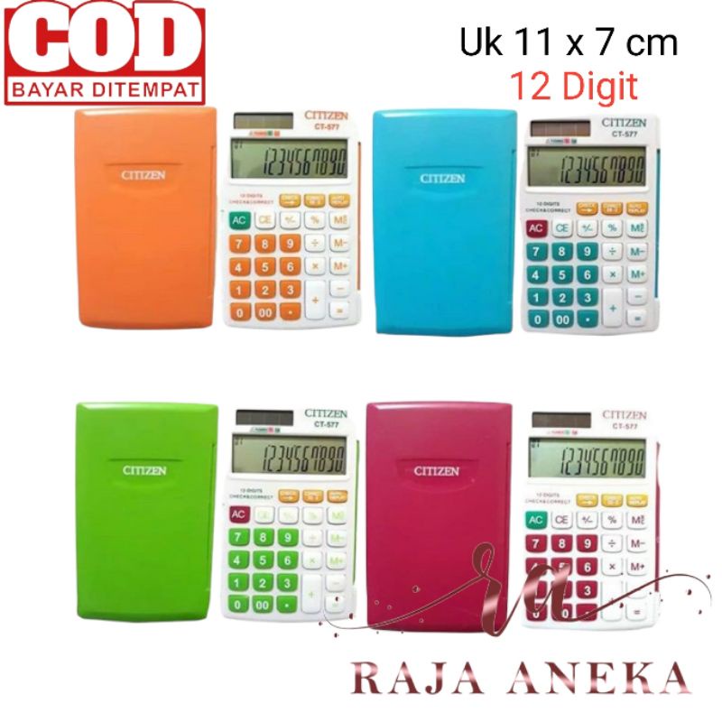 

KALKULATOR CITIZEN CT 577 KALKULATOR 12 DIGIT - WARNA WARNI CITIZEN POCKET SAKU CHECK CORRECT 2 WAY