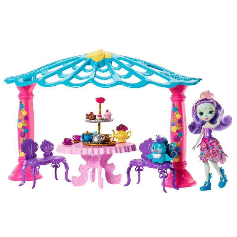 ori original enchantimals garden gazebo enchantimal mainan anak boneka doll peacock hadiah kado ultah playset patter tea time flap and n &amp; cewek perempuan