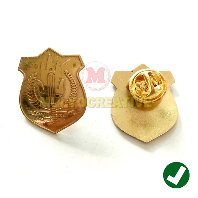 Lencana Logo Satpam - Lencana Pin Satpam Model Perisai Ful Logam