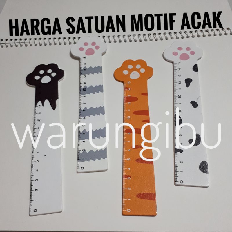 

Penggaris Kayu 15cm Wooden Ruler Motif Paw