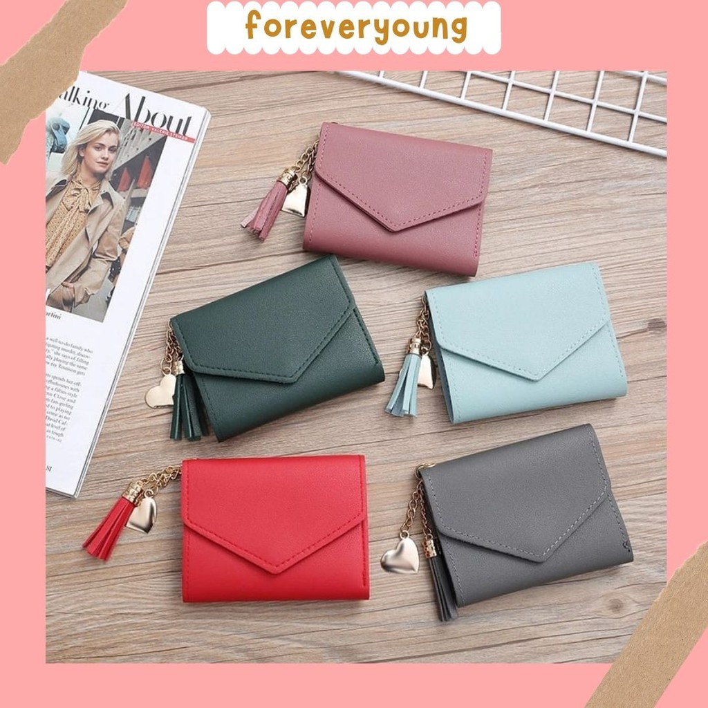 ( Fy ) COD Dompet import wanita Forever Young Dompet Wanita mini Lipat Dompet murah Real Pict C7