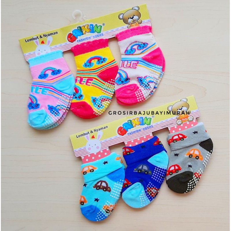 kaos kaki bayi ANTI SELIP isi 3 pasang