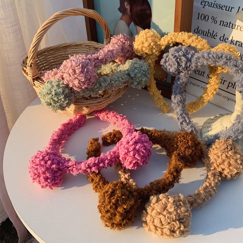 Bando Korea Import Bandana Jepit Rambut Mewah Telinga Beruang Sabuk Perkecambahan Super Lucu Aksesoris wanita