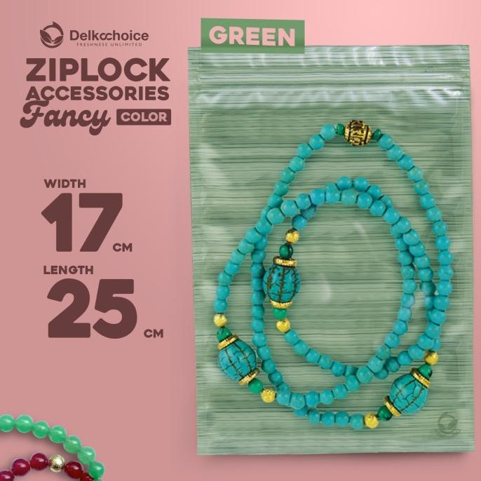 Plastik Klip Kombinasi Aksesoris - Plastik Ziplock Zipbag Green 17x25