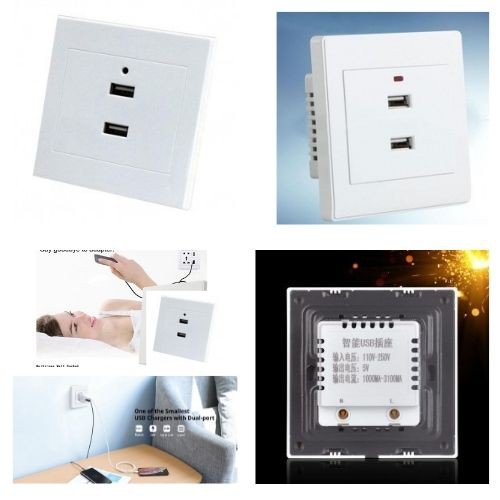 Colokan Listrik Stop Kontak Dinding 2 Port USB Wall Socket 2.1A 111153