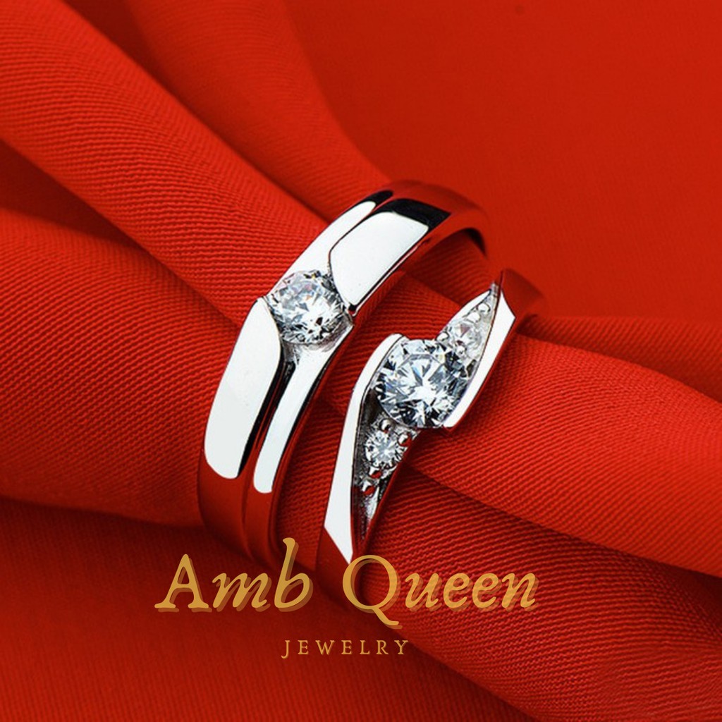 Cincin Nikah/Tunangan Couple Perak dan Emas Kadar 30% Wanita dan pria Eksklusif