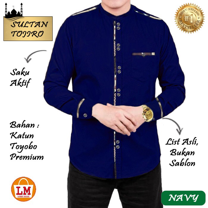 TERMURAH TERLARIS Baju Koko Pria Lengan Panjang Terbaru 2021 SULTAN TOJIRO LMS 23355 TERBARU