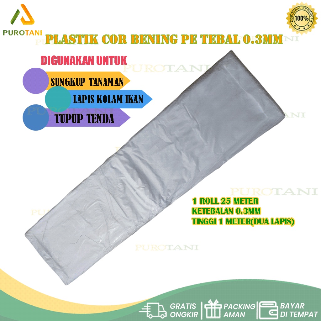 Plastik Sungkup Naungan Tanaman bibit 0,03 X 100cm X 25 meter