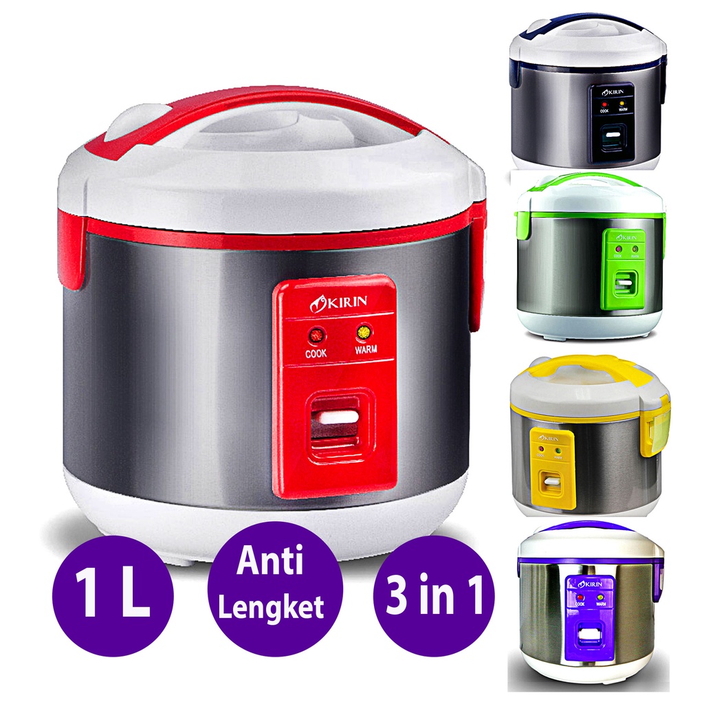 Rice Cooker Magic Com Mini Digital Kirin 1 1.3 1.8 2 3 Liter 3 in 1  Stainless Steel Anti Gores Lengket Ceramik Keramik Ricecooker Ricecoker Magicom Megicom Mejikom Mini Kirin 1 1.3 2 3 Liter 3 in 1 KRC 138 087 088 090 388 389 390 188 520 620 720 D