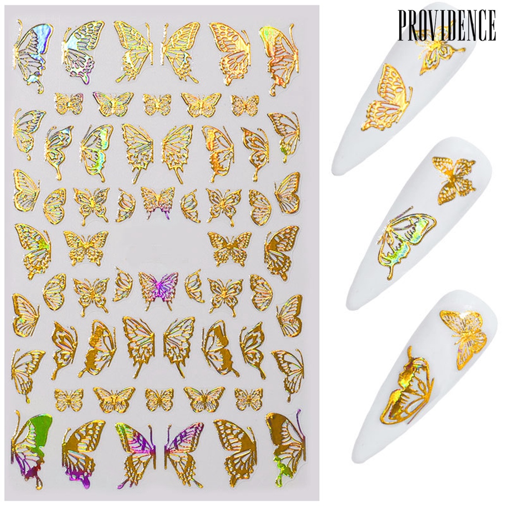 Providence 1 Sheet Manicure Decal Lightweight Harmless Delicate Butterfly Nail Art Transfer Sticker for Women