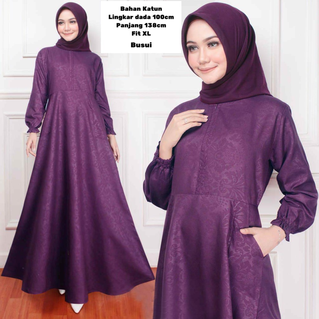 22291 - MAXI DRESS POLOS BAJU MUSLIM LEBARAN WANITA GAMIS FASHION MUSLIMAH BAJU PESTA DEWASA REMAJA 