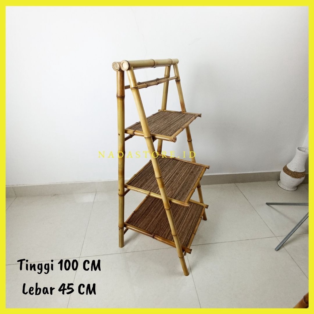 RAK LIPAT / RAK SUSUN / FOLDING RACK / STANDING RAK / RAK SERBAGUNA / RAK BAMBU AESTHETIC GRADE EXPORT