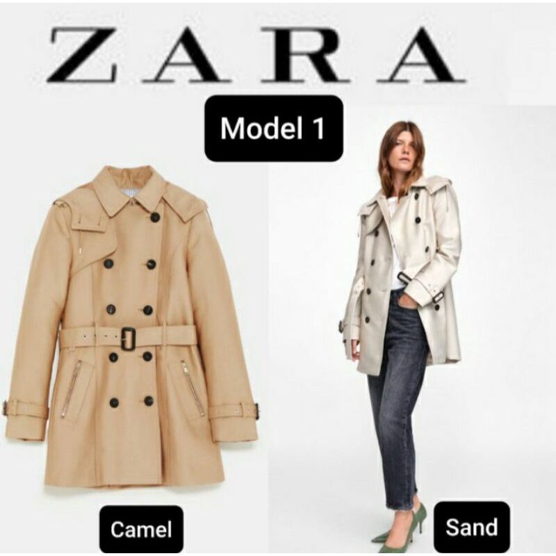 Jaket Wanita Zara LIGHTWEIGHT Trench Coat // Long Coat Jacket Original Branded