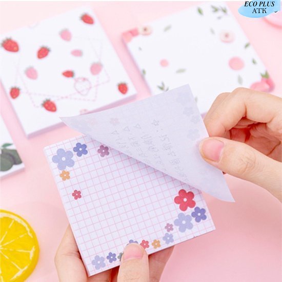 Memo 50Lembar Sticky Note Aneka Motif Post It Grid Catatan Sekolah Kantor