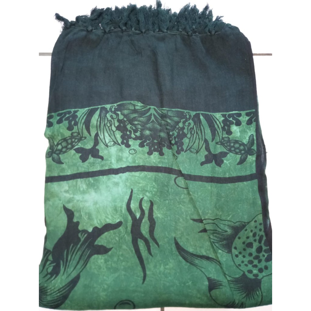 Kain Bali Wisata Pantai Motif Hewan Laut 160 cm x 120 cm Rumbai Sembilanmode