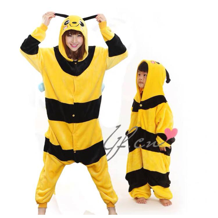 BAJU ONESIE KOSTUM BEE LEBAH PIYAMA KIGURUMI COSPLAY BAJU TIDUR