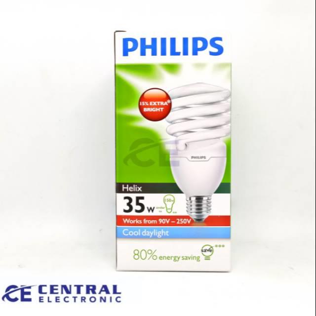 Lampu Helix 35W Putih 35 W Cool Day Light 35 Watt Philips PLC Lampu Spiral Tornado Sepiral 35 W Jumbo Super Terang Ulir Keong E27 Pilips Awet Berkualitas