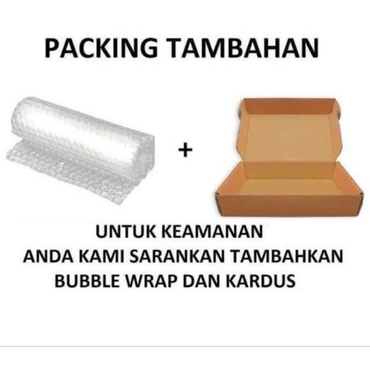 

Packing Tambahan - Extra Buble Wrap - Packing Kardus - Kue Aman - Lebih Aman