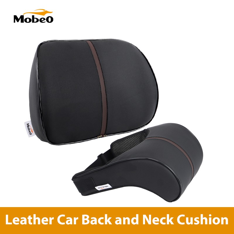 

Mobeo Bantal Mobil Penyangga Punggung / Leher Kulit Premium Car Pillow