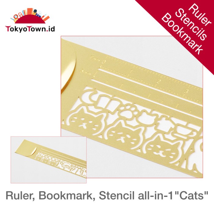 

Update Midori Ruler Stencil Bookmark Cats Bagus