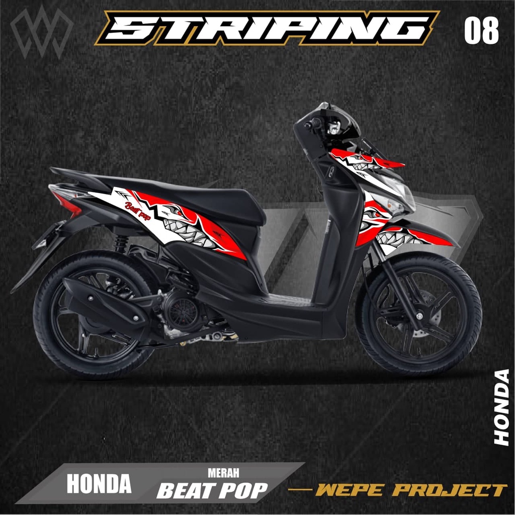 STRIPING STIKER VARIASI BEAT POP - STICKER VARIASI LIST SKOTLET MOTOR HONDA BEAT POP - 08