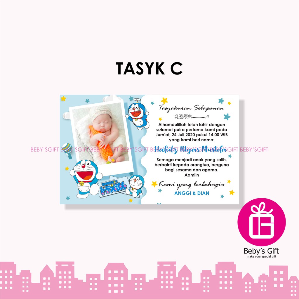 Kartu Box Nasi Tasyakuran Kelahiran Bayi Aqiqah Anak Selapanan Khitan-TASYK C
