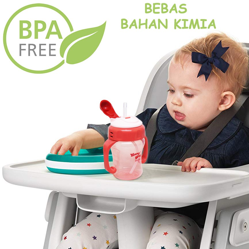 YOUNG YOUNG Botol Minum Bayi Anti Tumpah 210 ML BPA Free Straw Cup Water Bottle IL-901