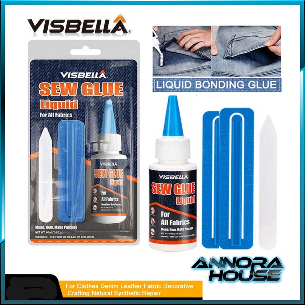 

Cairan Liquid Lem Perekat Khusus Kain Kulit Sew Glue VISBELLA Isi 60ml 255