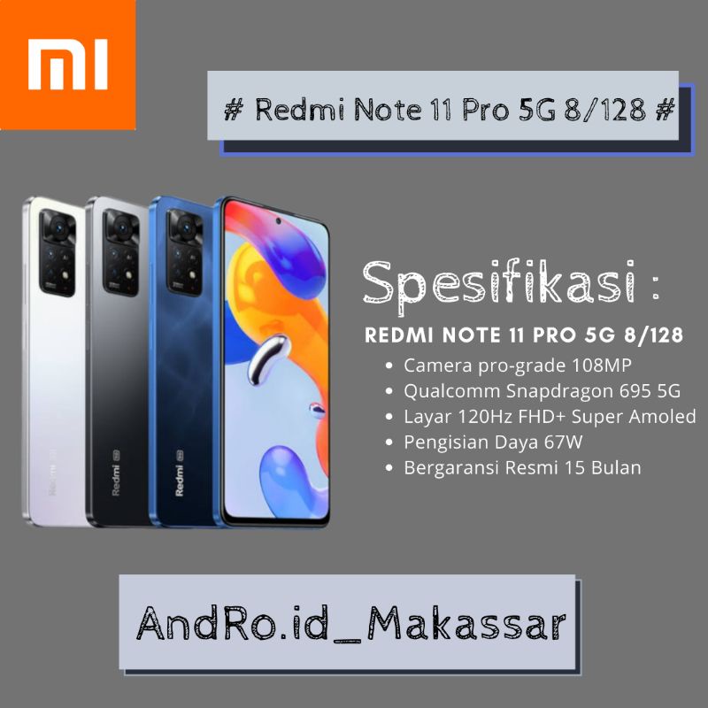 Redmi Note 11 Pro 5G 8/128 Baru Segel Resmi