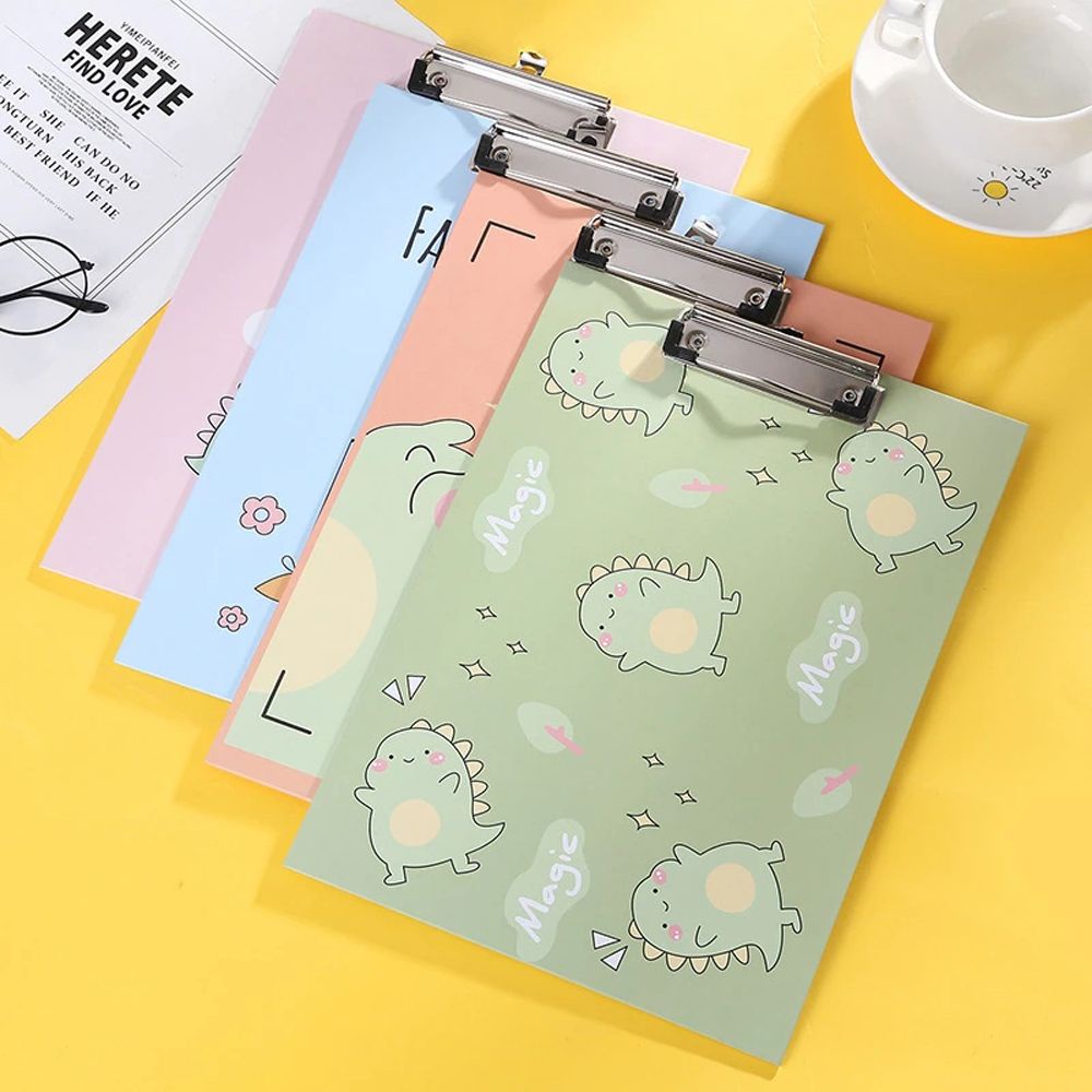 LANFY Cartoon Clipboard Thickened Document Board Clip A4 Paperboard Paperboard Clip Office Supplies Student Stationery Writing Pad Multifunctional Splint File Folder/Multicolor