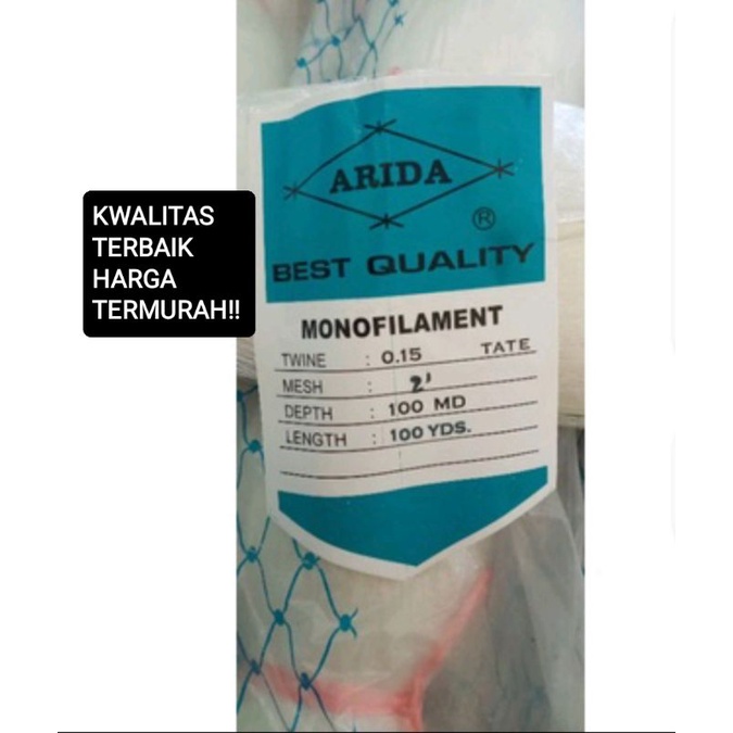 Jaring ikan arida 0.15 2 inchi 100md/100yds tate jaring arida jaring ikan senar pukat ikan jaring ikan murah jaring tangkap ikan