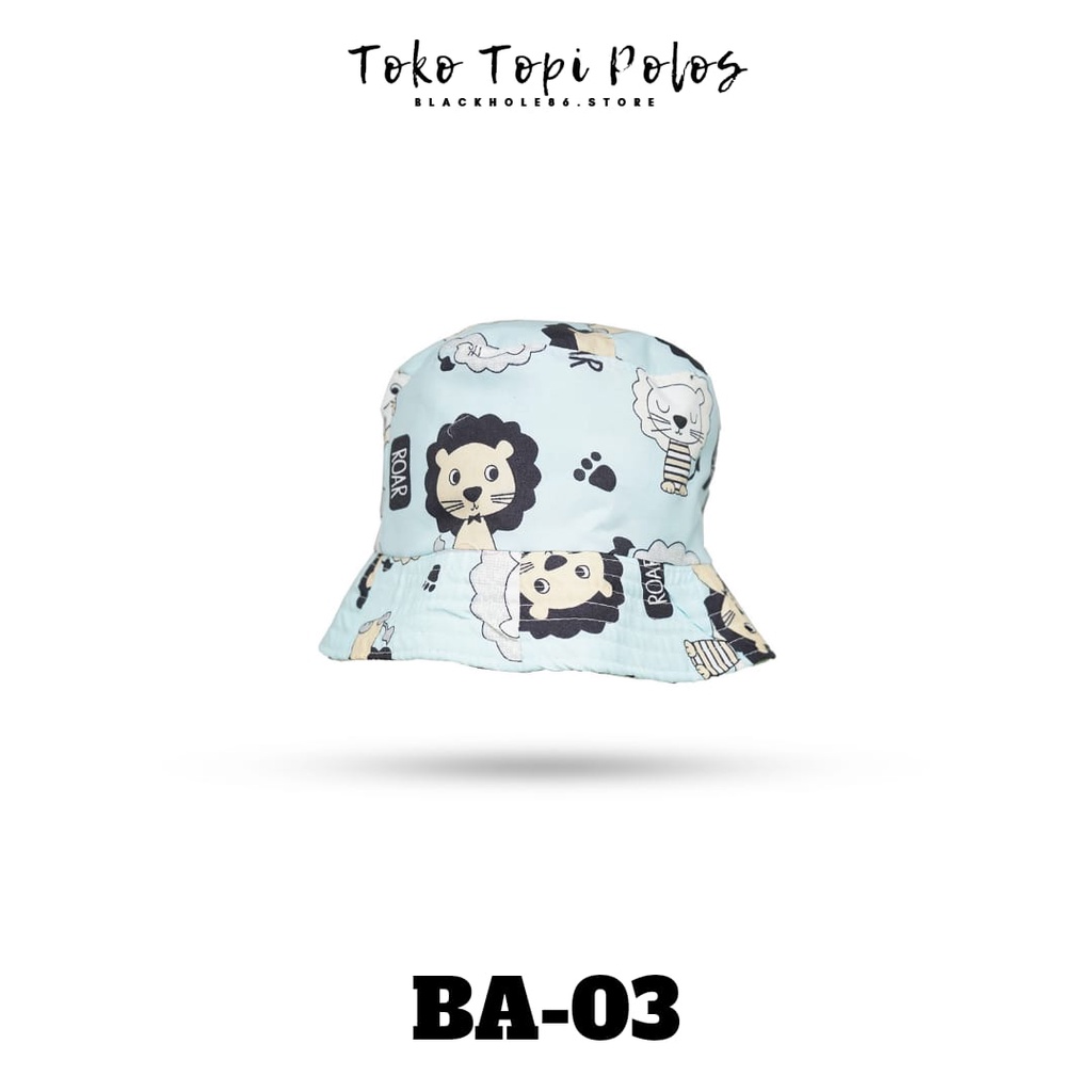 Topi Bucket Anak Bolak Balik Motif Karakter / Topi Anak Karakter 3-8 Tahun / Bucket Anak Lucu