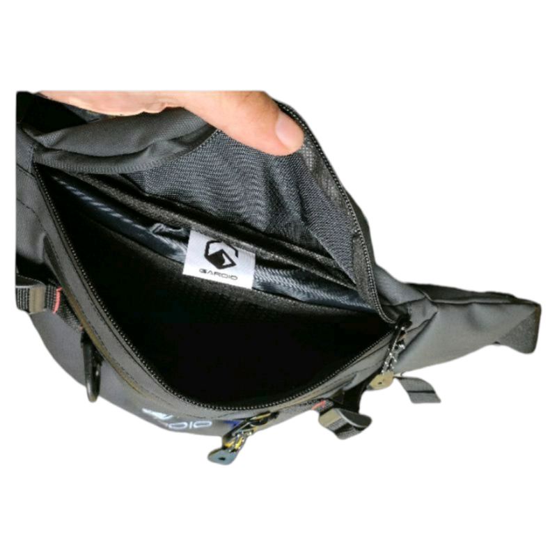 Tas Waistbag Pria Wanita Gardio ORI Full Black Tas Selempang Waterproof Anti Air