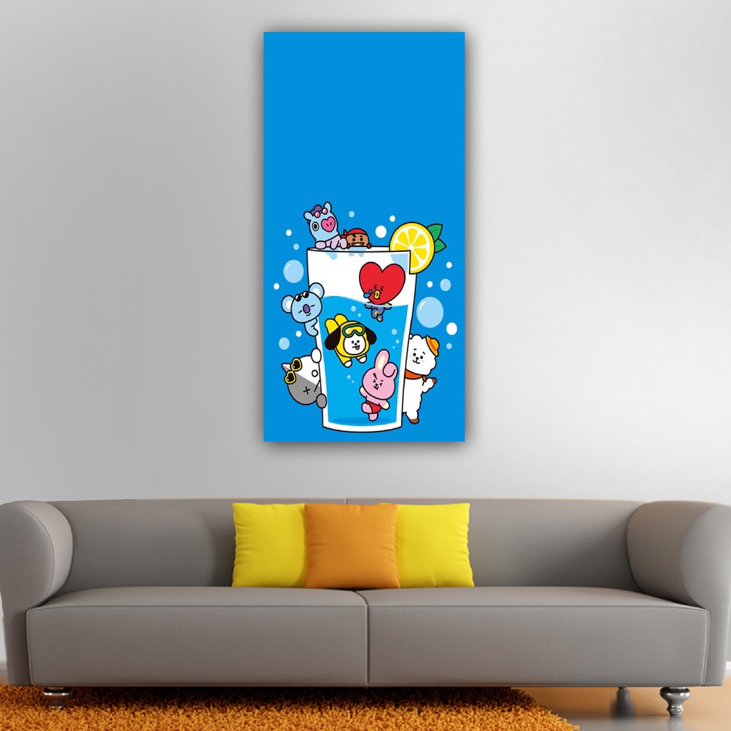 WALL DECOR KPOP BTS BT21 UKURAN 15 x 30 TEBAL 9MM