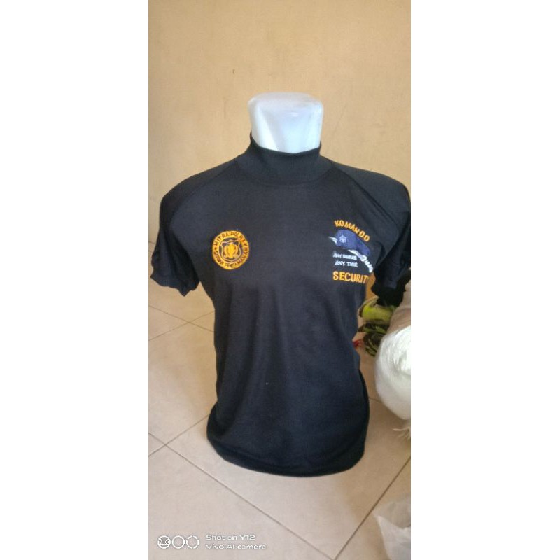 KAOS SECURTY LEHER TINGGI BORDIR MITRA POLRI DN BENDERA MERAH PUTIH