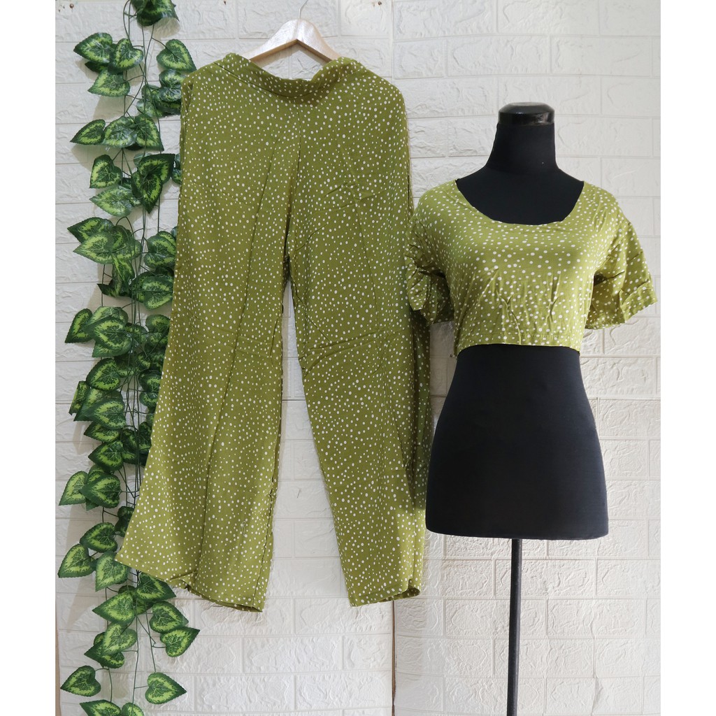 Baju Setelan wanita Crop Square Kekinian Karet / one Set Crop Square/ Top wanita-2