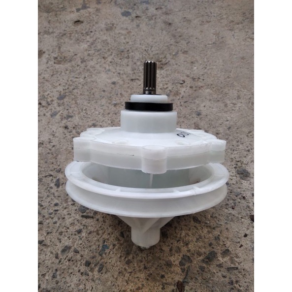Gearbox mesin cuci panjang As 25+3 mm, gigi 11 + pully/mesin cuci sanken denpoo LG akari / mesin cuc