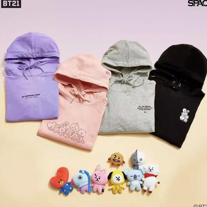 ❤️❤️ KORTING JAKET HOODIE WANITA SWEATER❤️❤️ SPAO BT21 SLIT HOODIE OFFICIAL KOREA