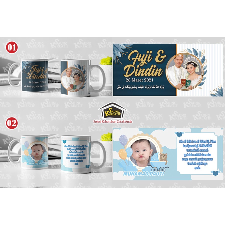 Cetak Mug Digital Sablon Custom (READY TEMPLATE DESAIN)