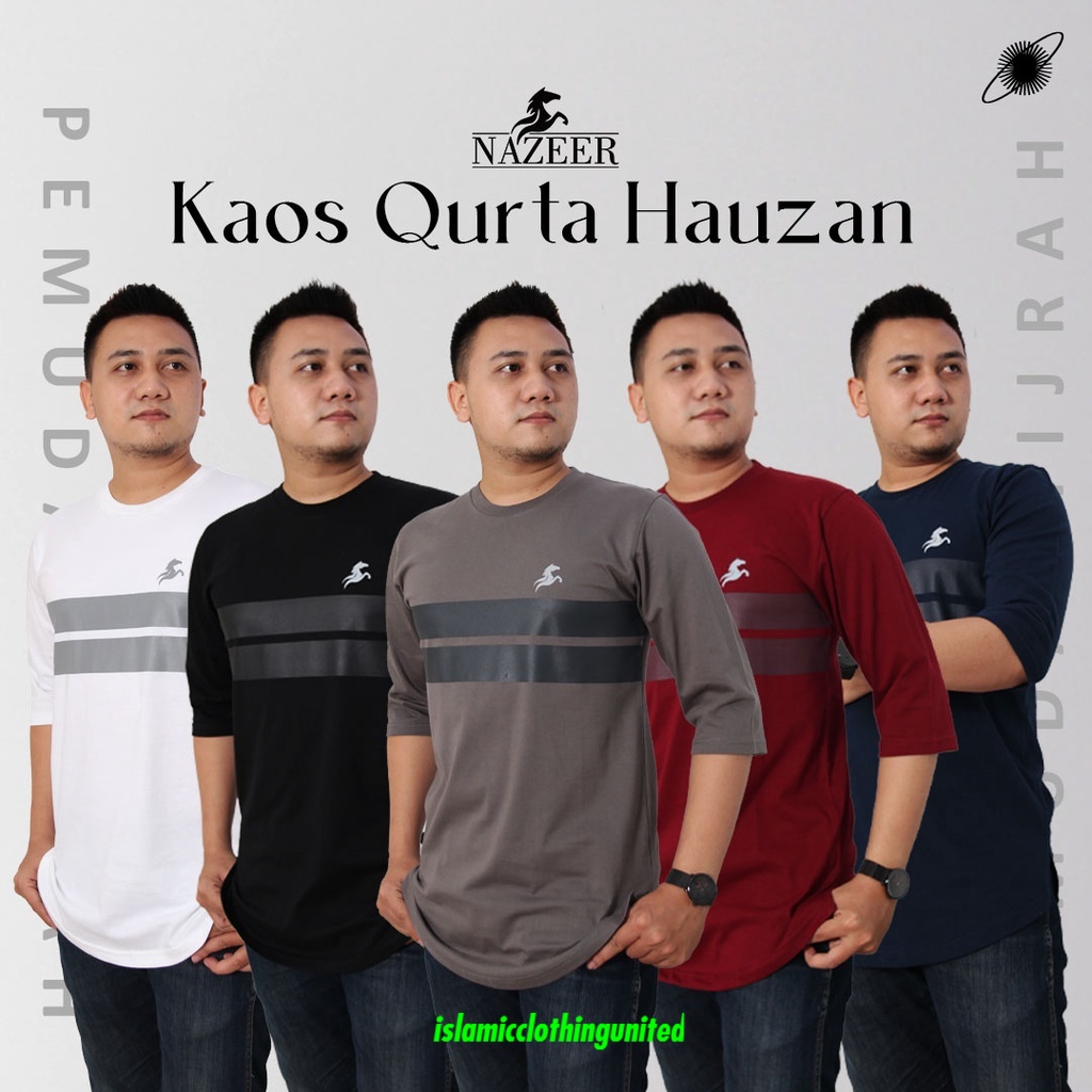 KAOS KURTA HAUZAN NAZEER / BAJU KAOS KURTA PRIA / KURTA KAOS PRIA DEWASA / BAJU KAOS KURTA DISTRO - 